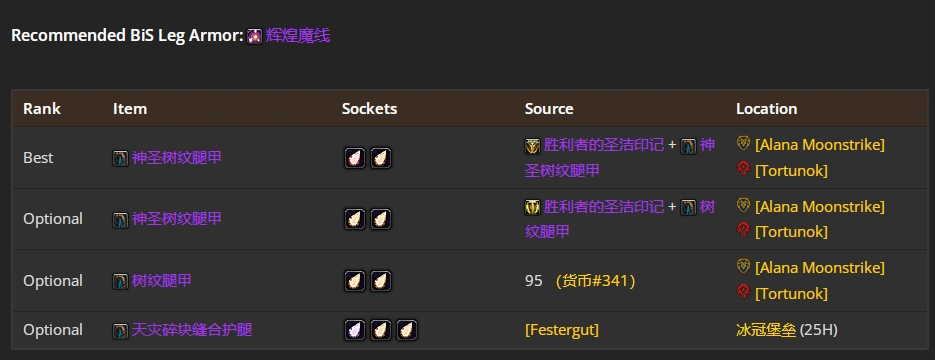 wlkP5奶德BIS装备宝石附魔推荐,魔兽世界