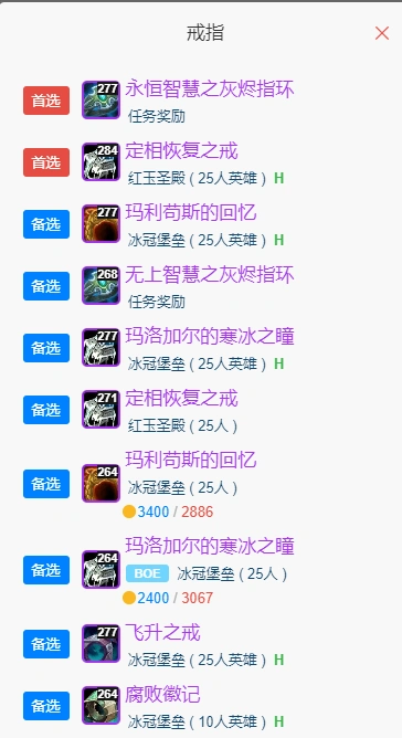 wlkP5奶德BIS装备宝石附魔推荐,魔兽世界