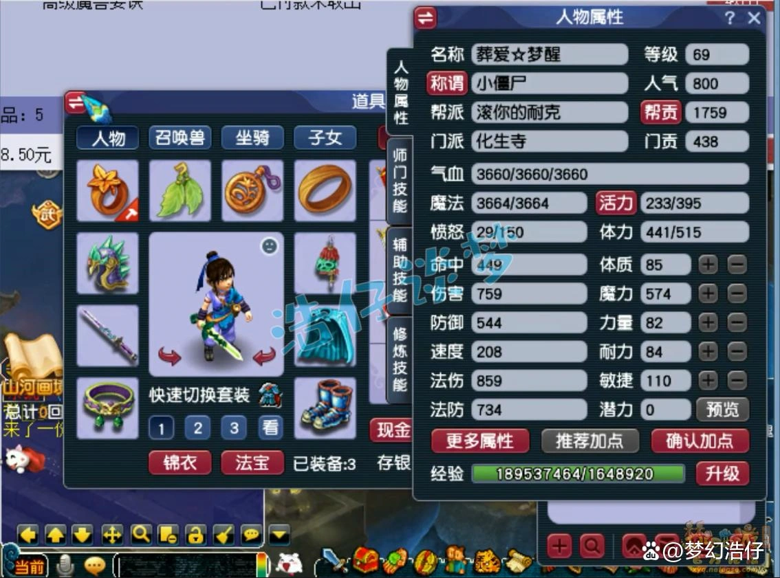 化生69级装备展示图,梦幻西游