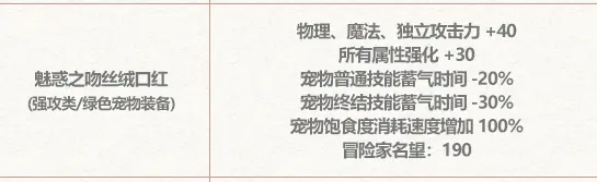 DNF魅惑之吻丝绒口红属性一览,DNF