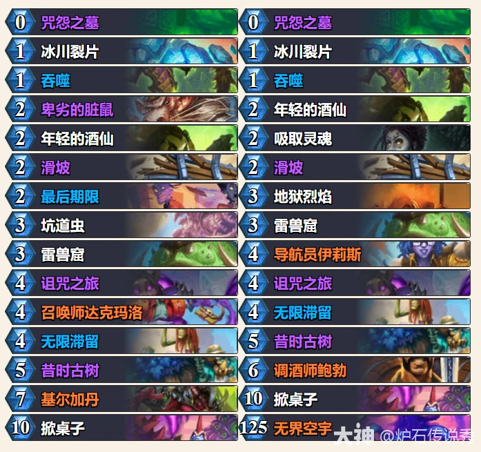 炉石传说季岁控制术卡组代码一览,炉石传说