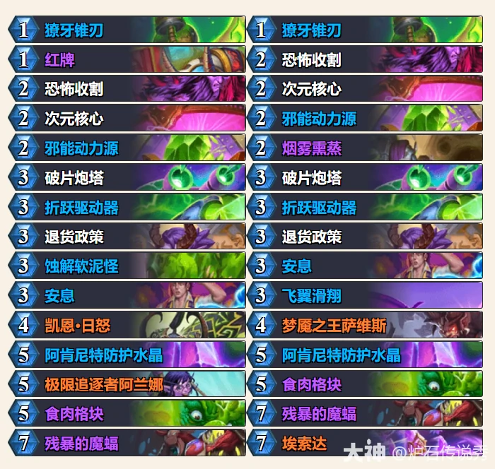炉石传说季岁星舰瞎卡组代码一览,炉石传说