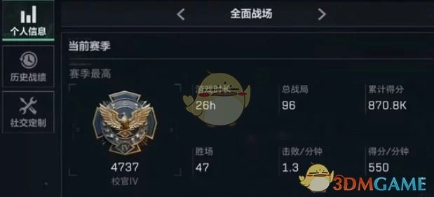全面战场段位排行介绍,三角洲行动