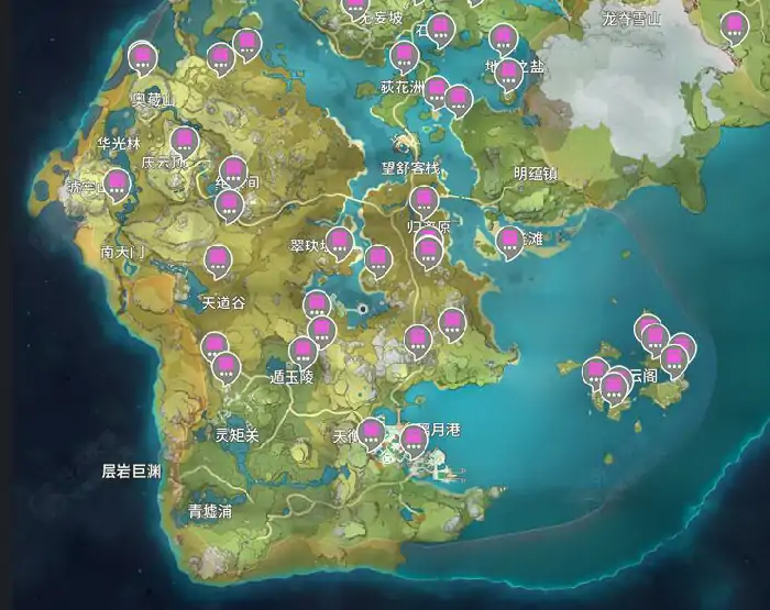 原神珍贵宝箱位置分布大全,原神