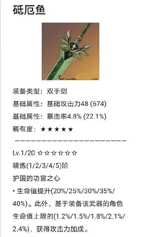 原神砥厄鱼属性预览,原神