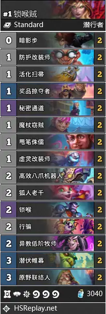 锁喉贼卡组搭配推荐,炉石传说