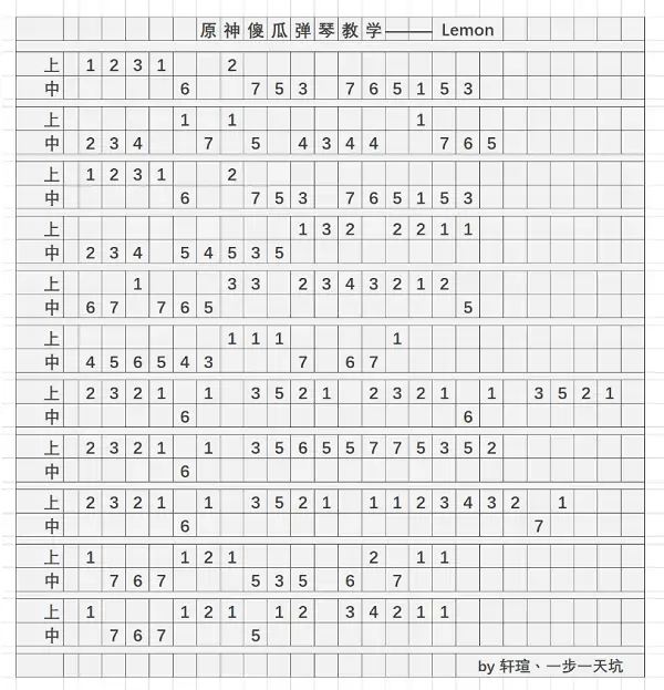 lemon琴谱是什么,原神
