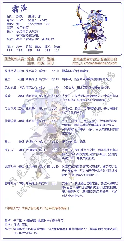 霜降技能表