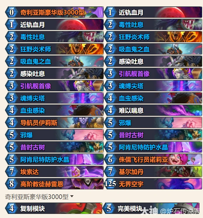 炉石传说云星舰DK卡组代码一览,炉石传说