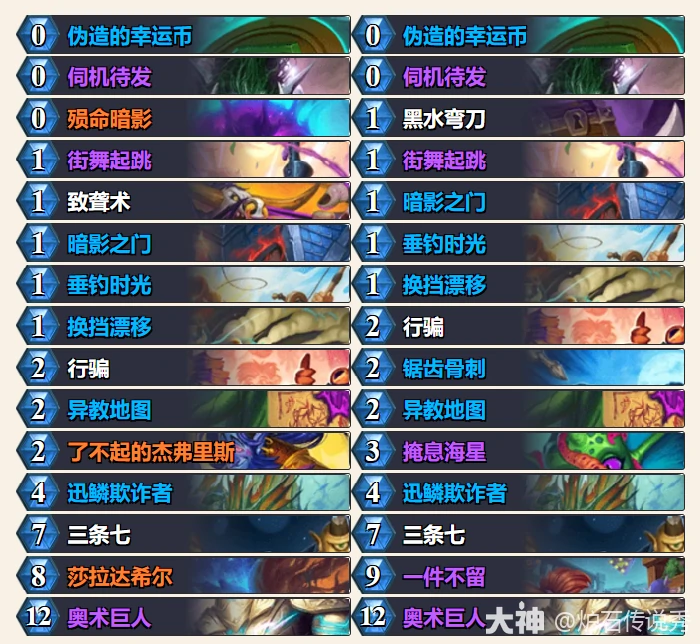 33.2狂野模式奇迹贼卡组代码推荐,炉石传说