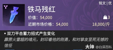 摸金模式铁马残红铭文效果一览,永劫无间