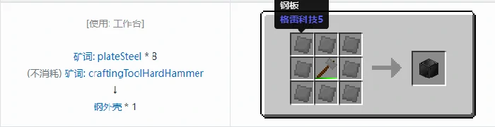 格雷科技社区版机器外壳合成表大全,我的世界
