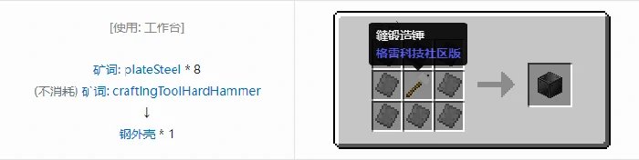格雷科技社区版机器外壳合成表大全,我的世界