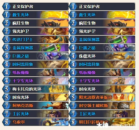 炉石传说穿越时间流光环骑卡组代码分享,炉石传说