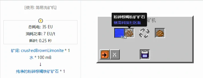 格雷科技社区版纯净的粉碎矿石合成表大全,我的世界