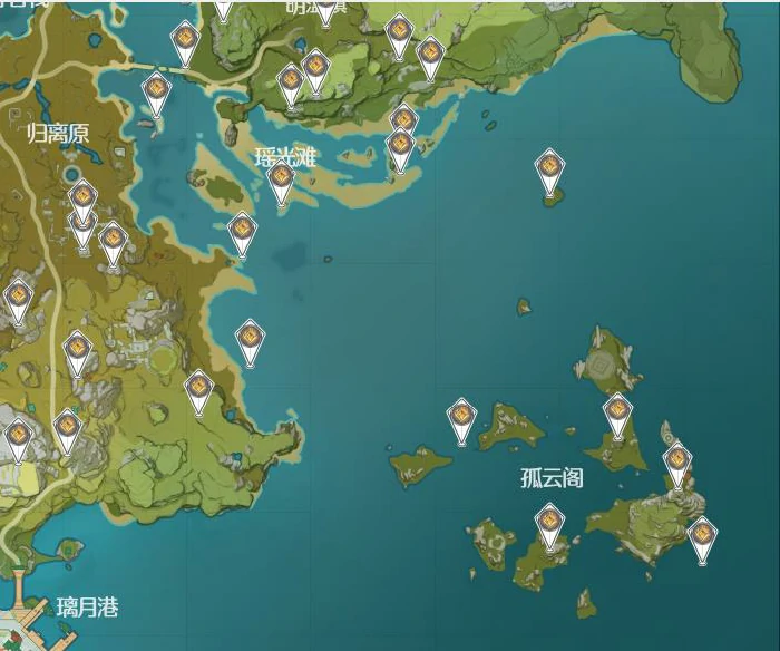 原神岩神瞳分布地图超清分享,原神