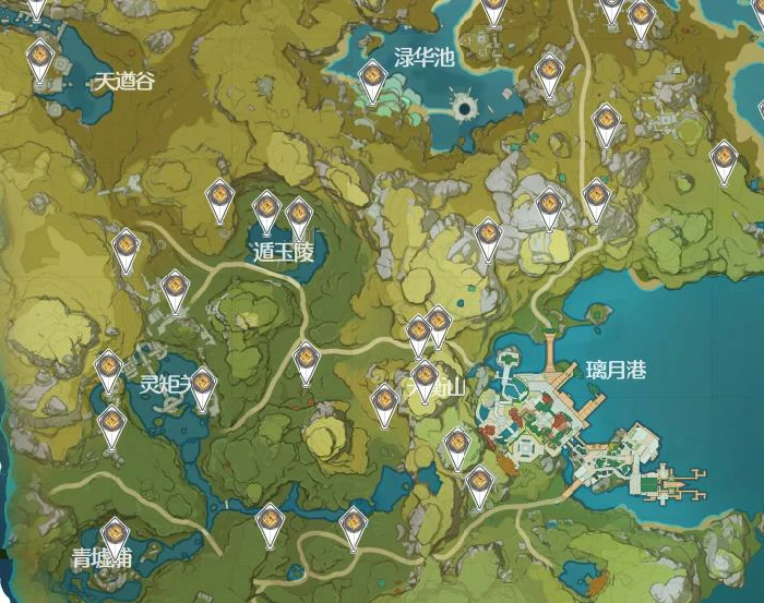 原神岩神瞳分布地图超清分享,原神