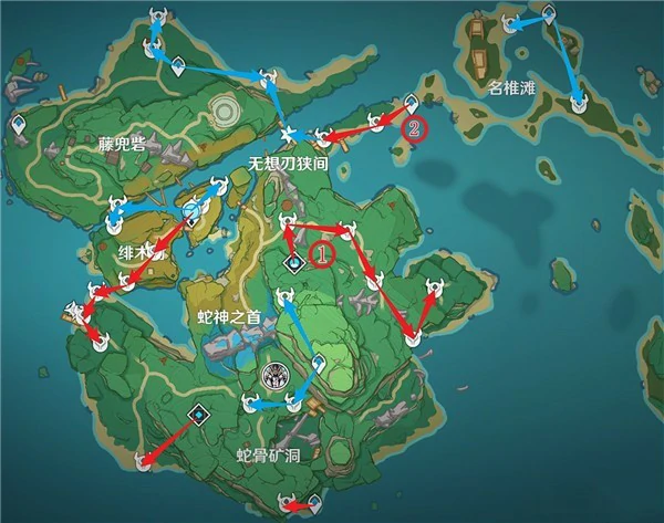 刀镡采集路线推荐,原神