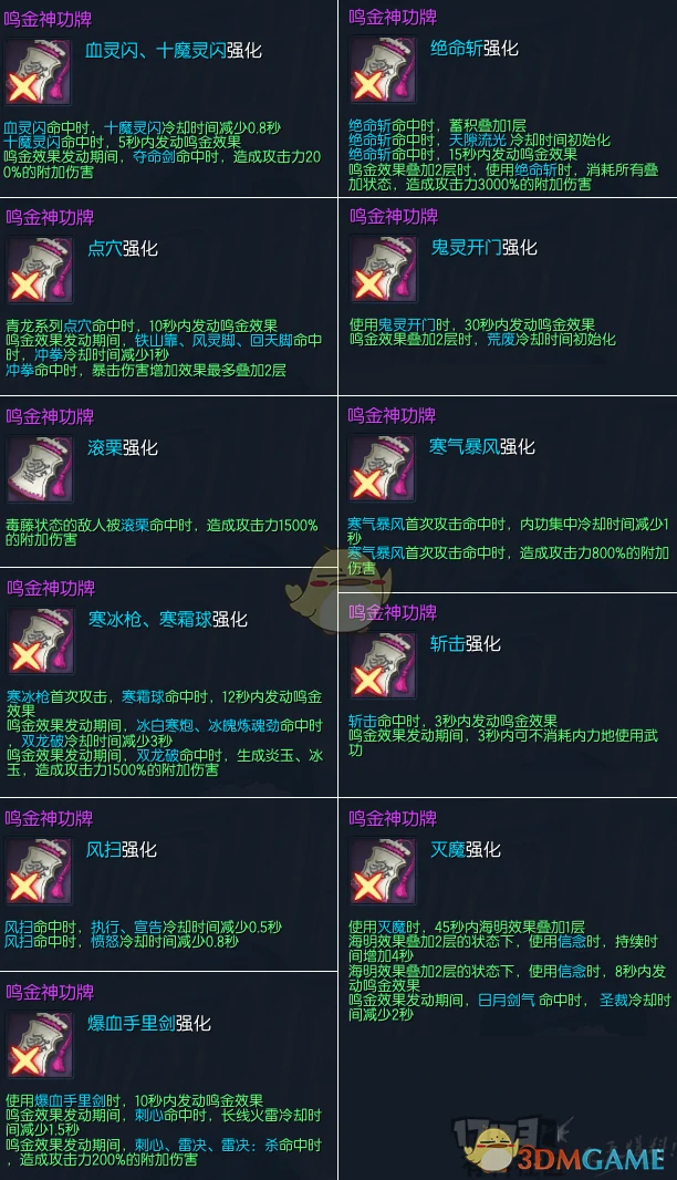 剑灵金系神功牌上线