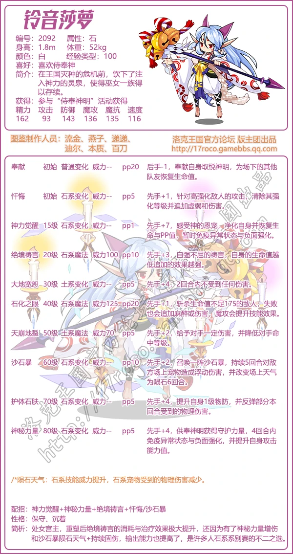 铃音莎萝技能表