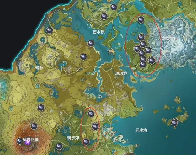 原神夜泊石快速采集路线,原神
