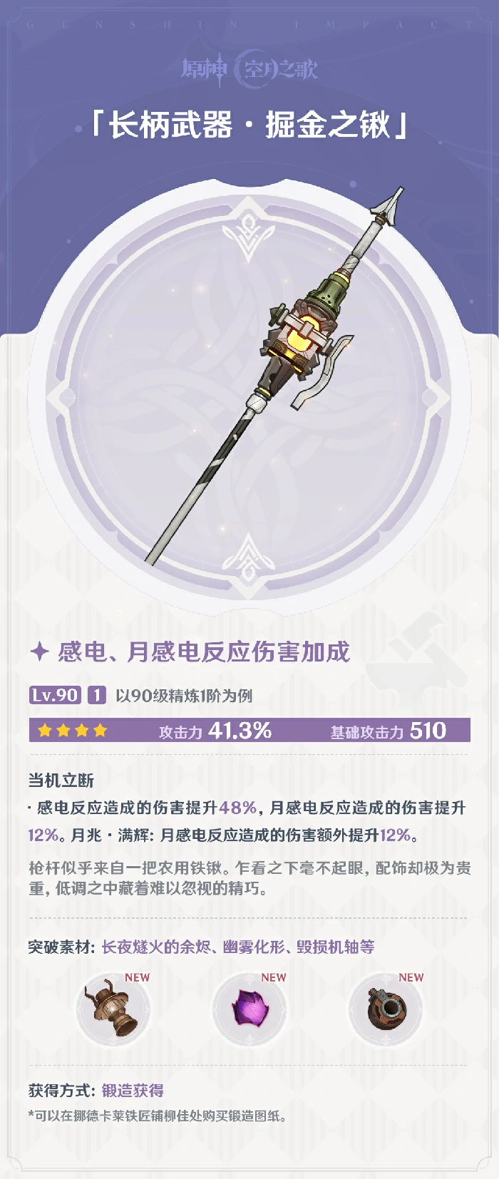 掘金之锹属性效果一览,原神