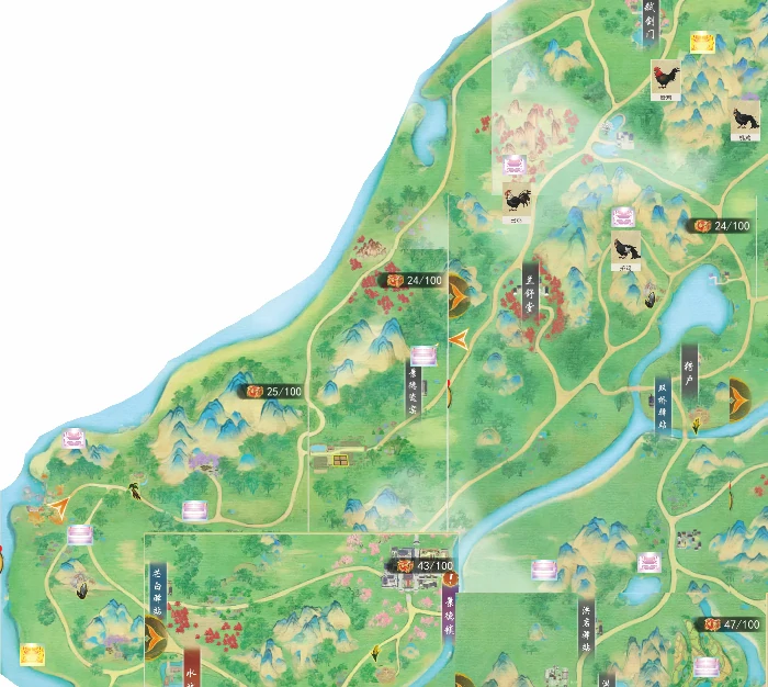 淮水舒洲96宝箱江南99宝箱全地图版