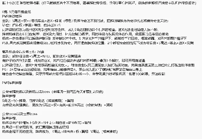 PVP及PVE阵容推荐