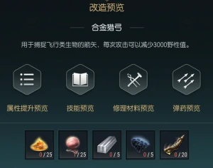 狩猎长弓改造材料一览