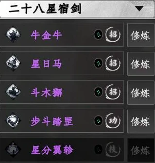 二十八星宿剑技能介绍