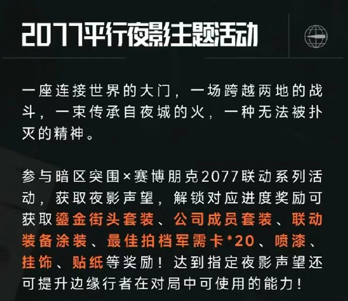 赛博2077联动活动一览