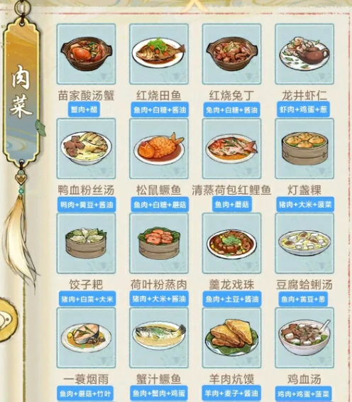 菜谱一览