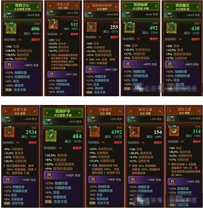 S6各职业最强BD配装攻略
