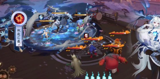 心狩鬼女红叶·瓷叶霜染皮肤游戏特效展示