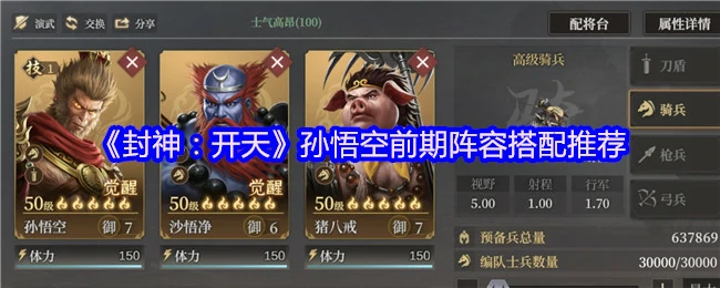 孙悟空前期阵容搭配推荐