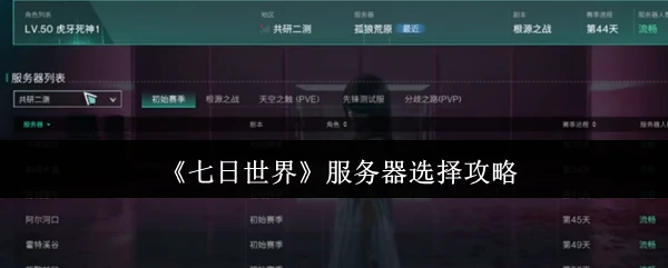 服务器选择攻略