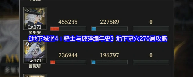 地下墓穴270层攻略