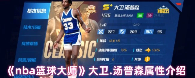 大卫.汤普森属性介绍