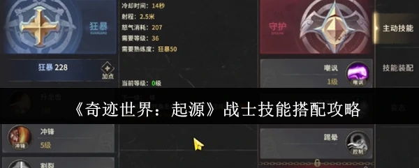 战士技能搭配攻略