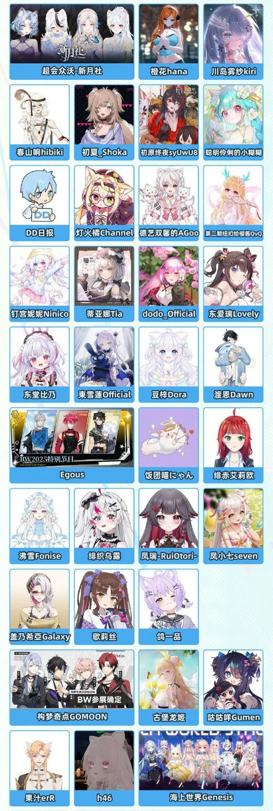 2025BW漫展嘉宾一览