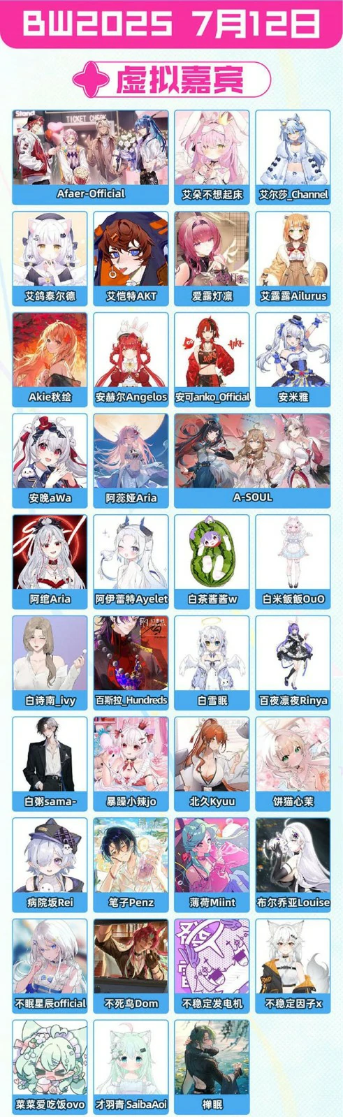 2025BW漫展嘉宾一览