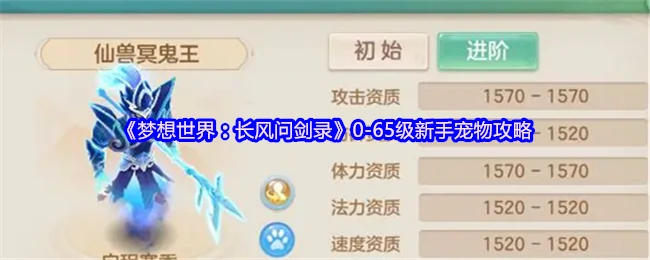 0 - 65级新手宠物攻略