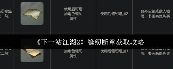 缝纫断章获取攻略