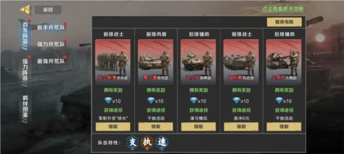 部队类型及羁绊玩法