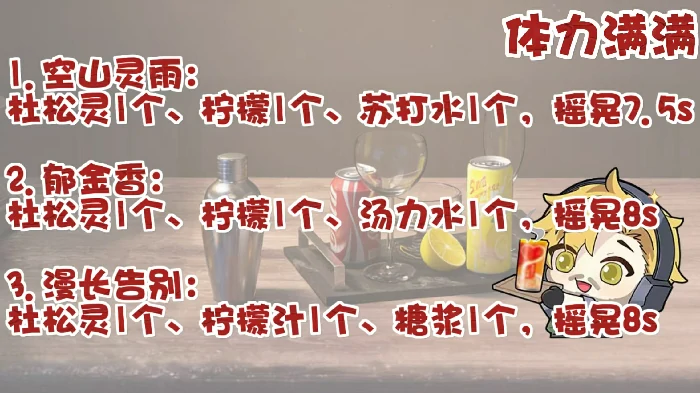 饮品制作配料攻略