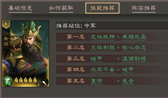 关羽队伍搭配推荐