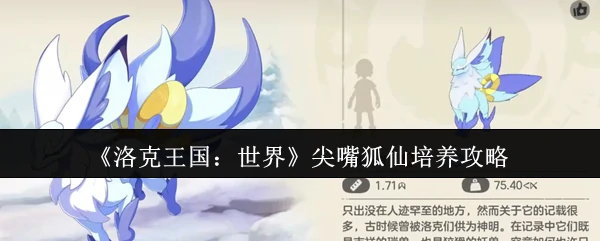 尖嘴狐仙培养攻略