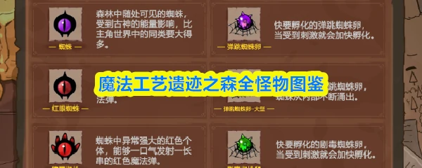 遗迹之森全怪物图鉴