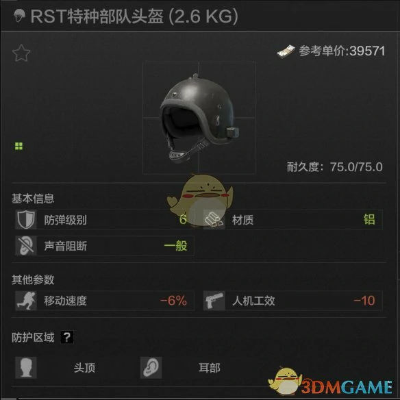 RST特种部队头盔属性一览
