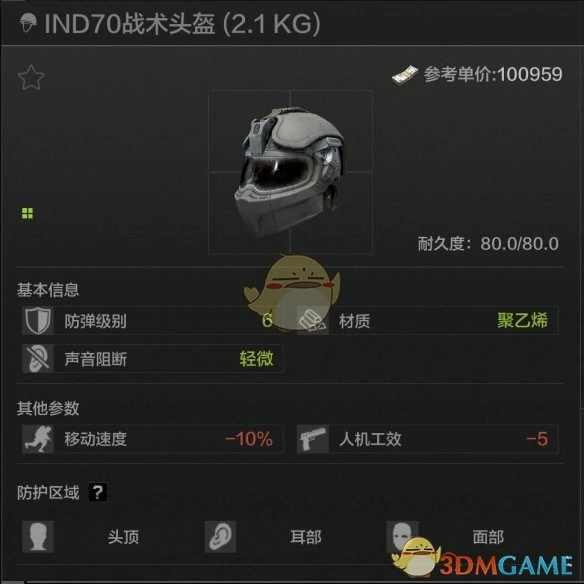 IND70战术头盔属性一览
